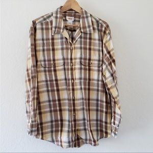 Talbots 100% Cotton Plaid Long Sleeve Shirt